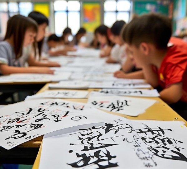 童真行书展，三年级学生书法作品绽放童趣