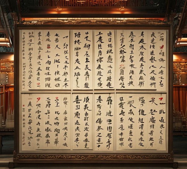 四列八行书法艺术珍品，古韵流芳鉴赏集