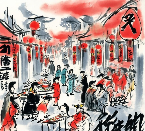 年味浓韵，水墨书法描绘的除夕动态画卷