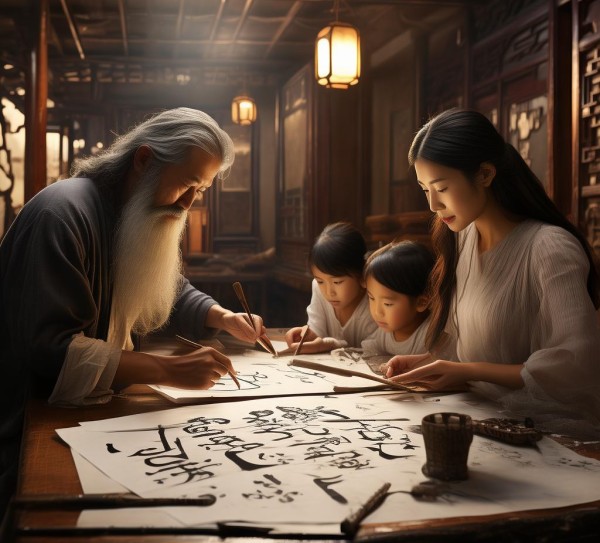 墨香家庭，书法家一家的幸福生活画卷